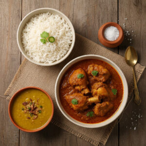 মুরগির তরকারি + ভাত + ডাল